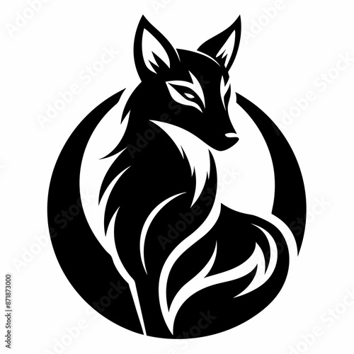 Animal logo icon black shape white background