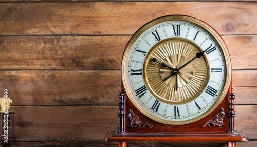 old clock on wooden background