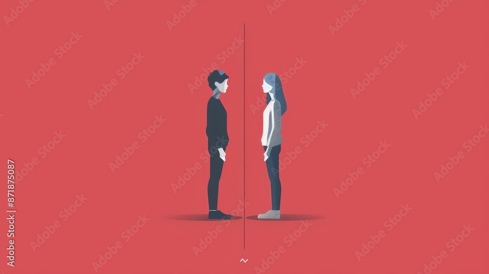 Shaming in a community, flat design, side view, ostracized individual, animation, Splitcomplementary color scheme Shaming in a community, flat design, side view, ostracized individual, animation, Splitcomplementary color scheme