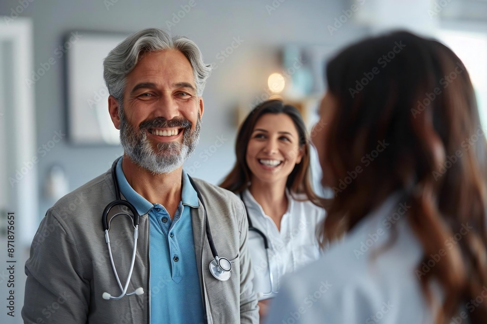 Young Male Caregiver and Group Laughing Together in Smart Casual Outfits, with Blurred Woman and Man in Background Young Male Caregiver and Group Laughing Together in Smart Casual Outfits, with Blurred Woman and Man in Background