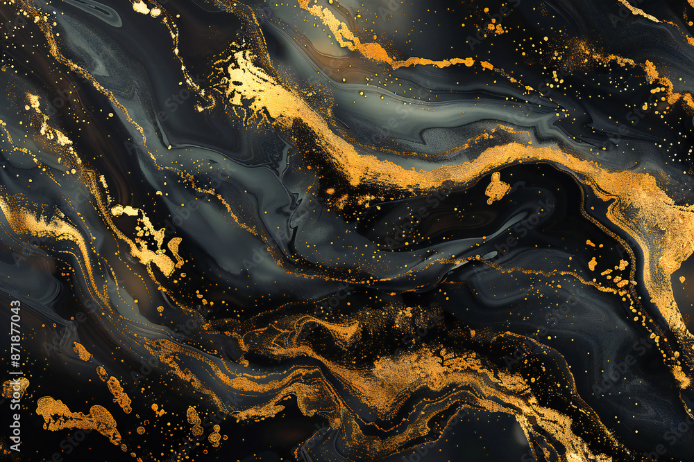 Abstract modern black gold liquid marble background Abstract modern black gold liquid marble background