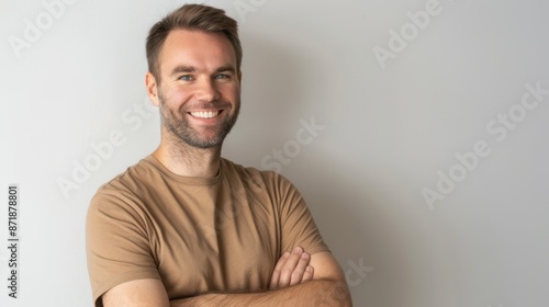 The smiling man in casualwear