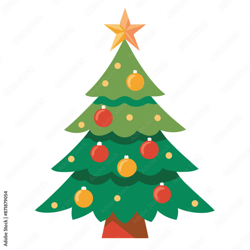 decorative christmas tree illustration on solid background decorative christmas tree illustration on solid background