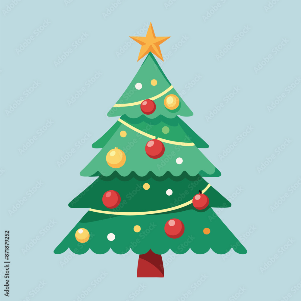 decorative christmas tree illustration on solid background decorative christmas tree illustration on solid background