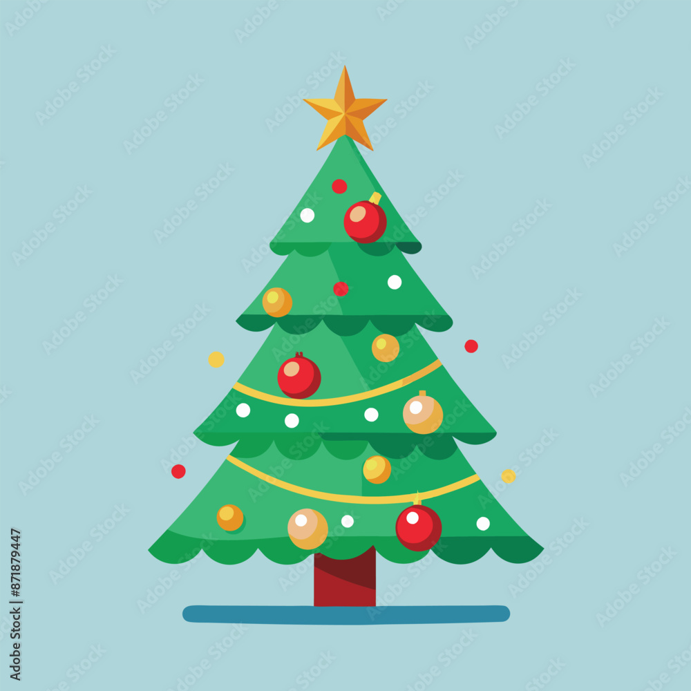decorative christmas tree illustration on solid background decorative christmas tree illustration on solid background