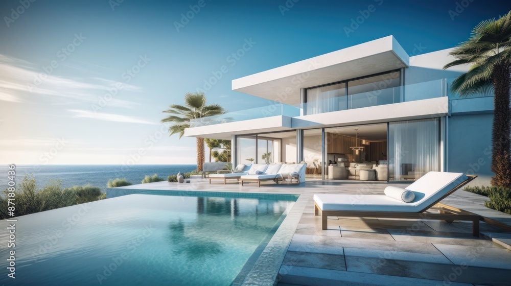 Fototapeta premium Luxury modern beach house 
