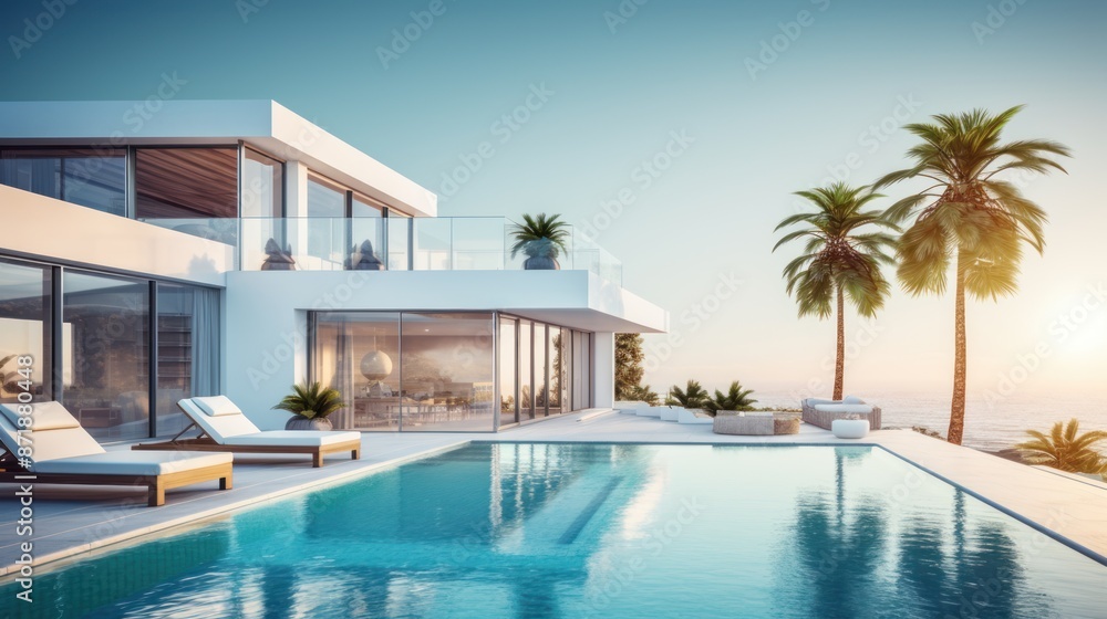 Fototapeta premium Luxury modern beach house 