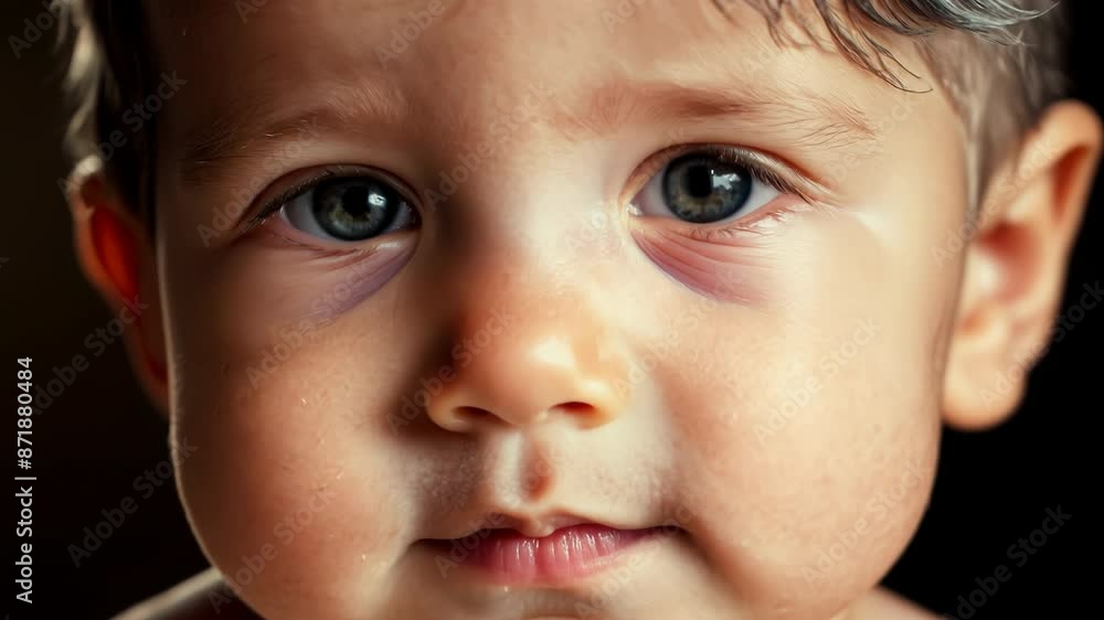 Face morphing from baby boy to old man, close-up Face morphing from baby boy to old man, close-up
