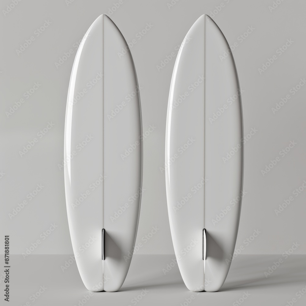 An illustration for an isolated back and side view of a watersport surfboard longboard mockup template for a summertime water sport An illustration for an isolated back and side view of a watersport surfboard longboard mockup template for a summertime water sport