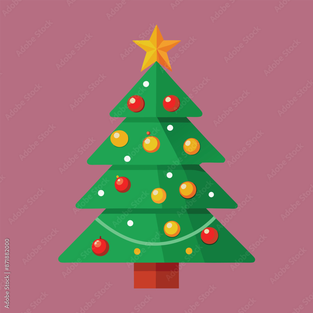 decorative christmas tree illustration on solid background decorative christmas tree illustration on solid background