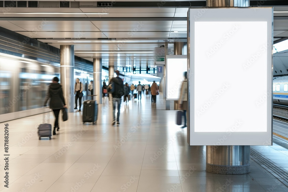 Building walkway with large horizontal billboard mockup Building walkway with large horizontal billboard mockup