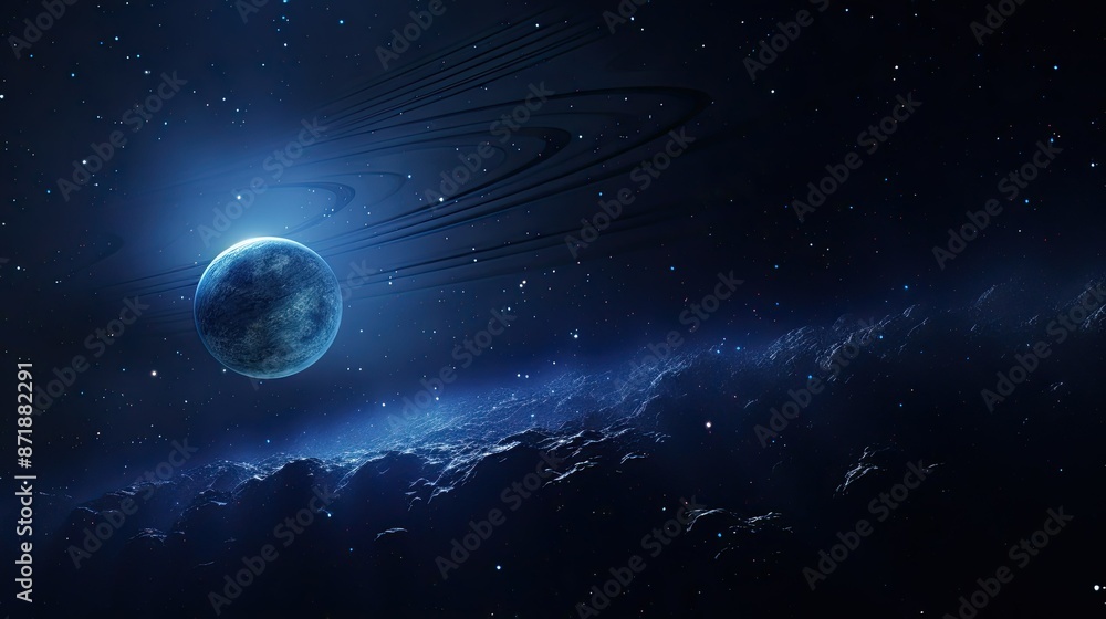 Fototapeta premium A blue planet in space