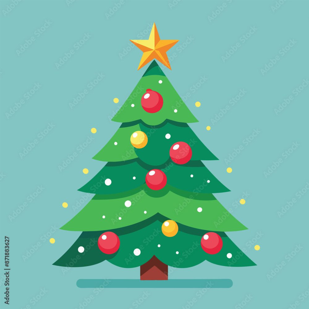 decorative christmas tree illustration on solid background decorative christmas tree illustration on solid background
