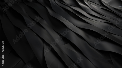 Dark Flowing Wave Abstract Wallpaper with Subtle Black Patterns for Design photo