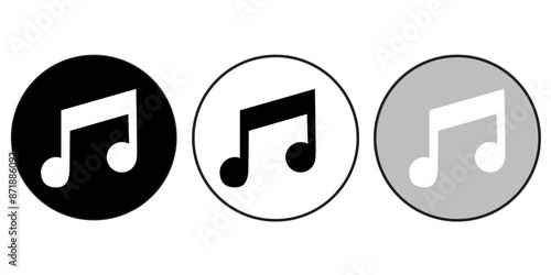 Music notes icons set. Vector