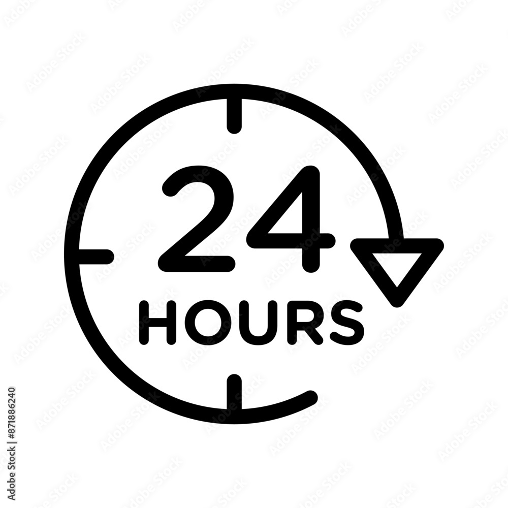 24 hours linear logo mark in black and white 24 hours linear logo mark in black and white