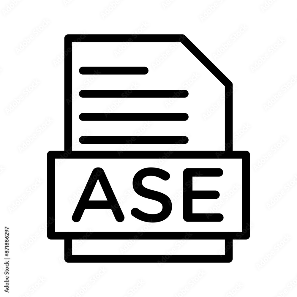 ASE File Document linear logo mark in black and white ASE File Document linear logo mark in black and white