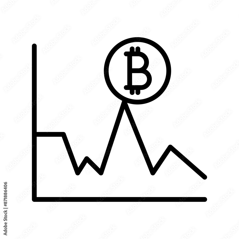 Bitcoin Evolution linear logo mark in black and white Bitcoin Evolution linear logo mark in black and white