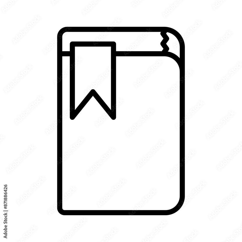 Bookmark linear logo mark in black and white Bookmark linear logo mark in black and white