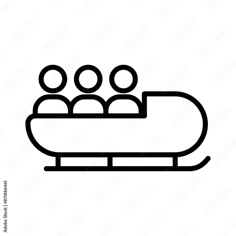 Bobsleigh linear logo mark in black and white Bobsleigh linear logo mark in black and white