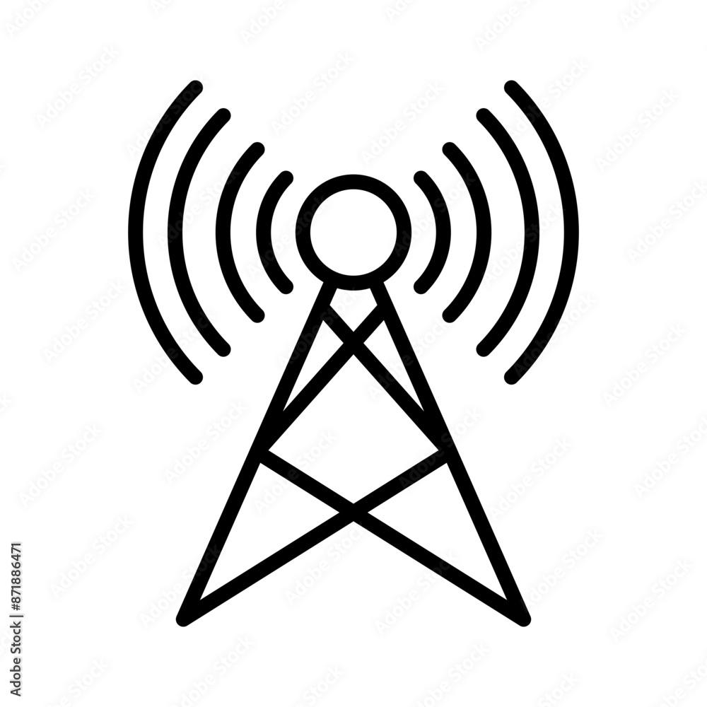 Broadcast linear logo mark in black and white Broadcast linear logo mark in black and white