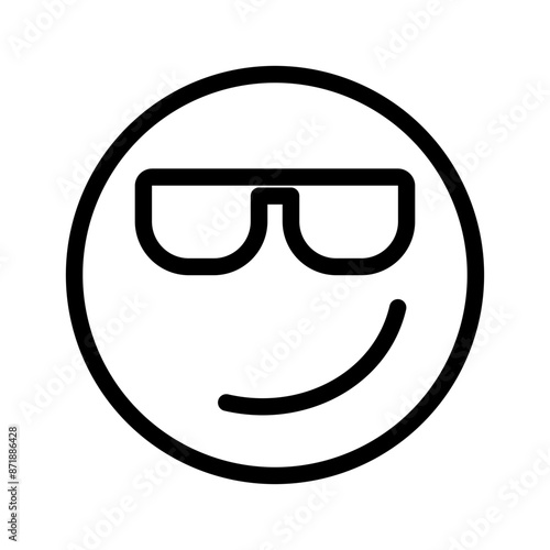 Cool Emoji linear logo mark in black and white