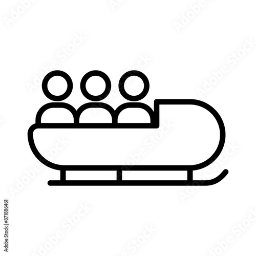 Bobsleigh linear logo mark in black and white