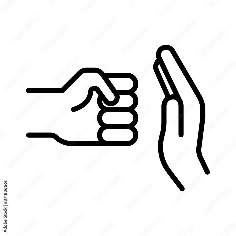Obraz premium Domestic violence linear logo mark in black and white