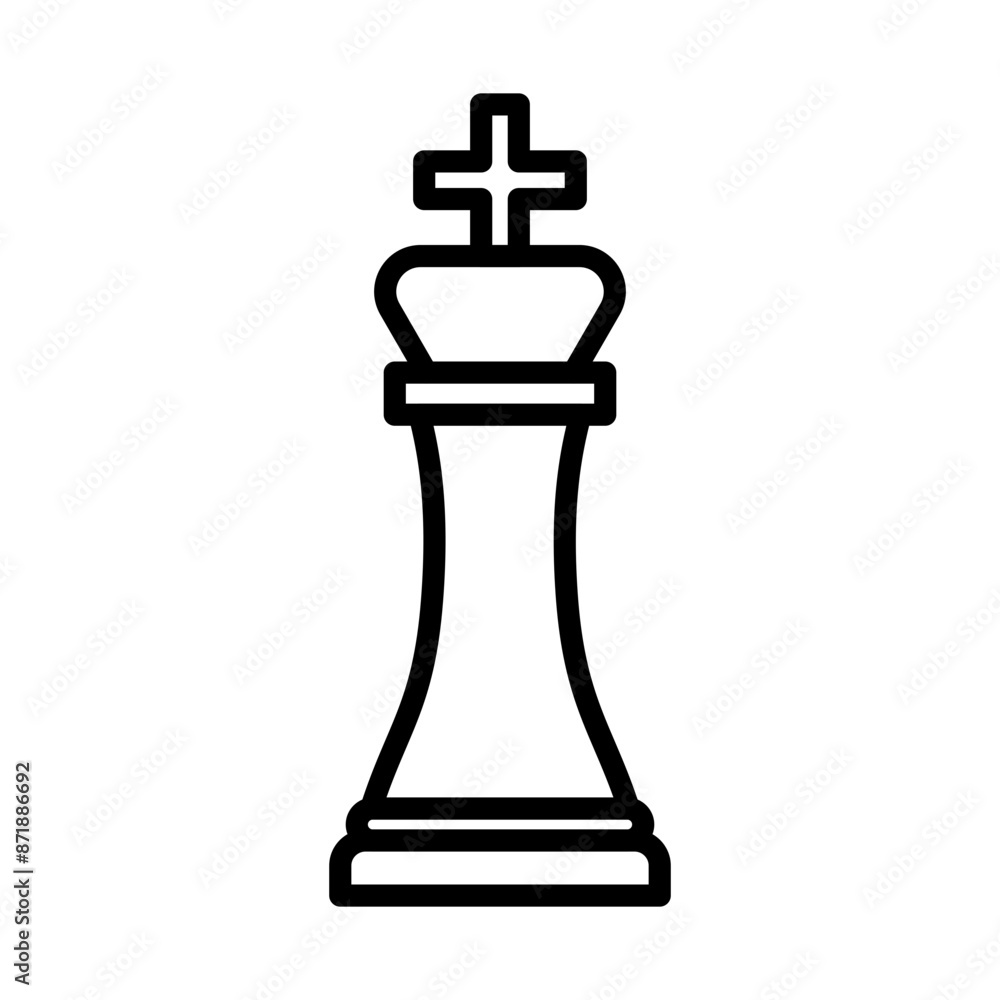 Chess king linear logo mark in black and white Chess king linear logo mark in black and white