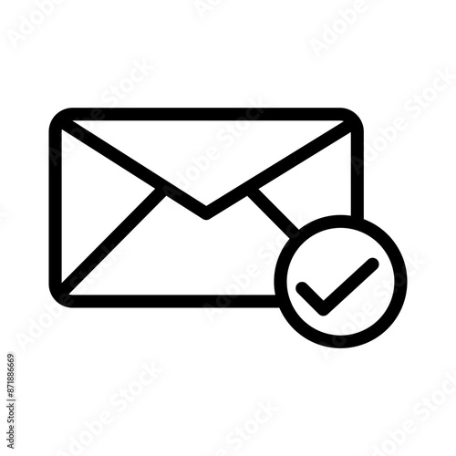 check message linear logo mark in black and white