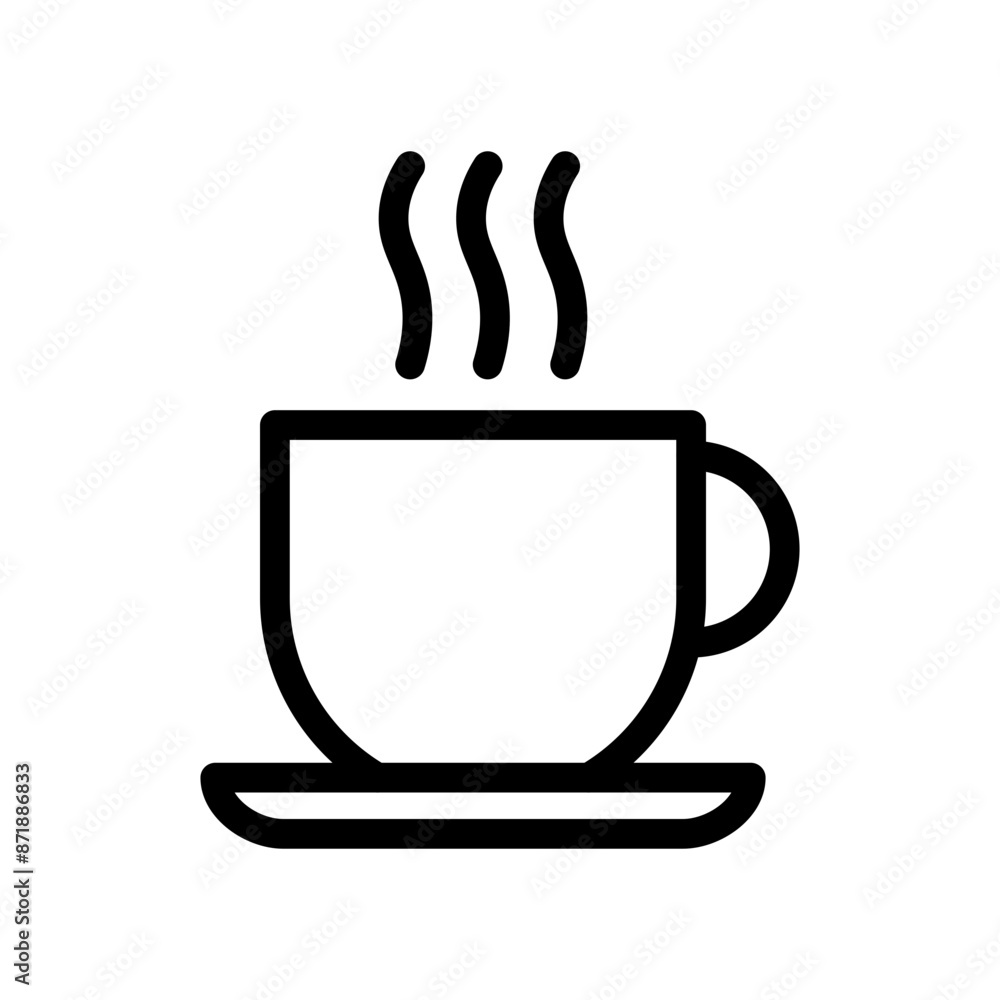 Coffee cup linear logo mark in black and white Coffee cup linear logo mark in black and white