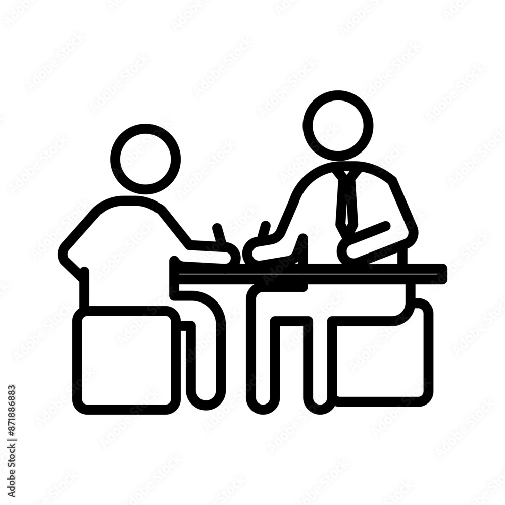 Contract signing linear logo mark in black and white Contract signing linear logo mark in black and white