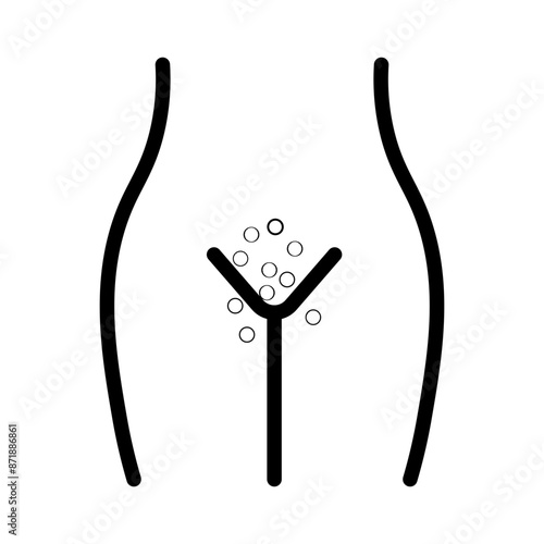 Genital rash linear logo mark in black and white