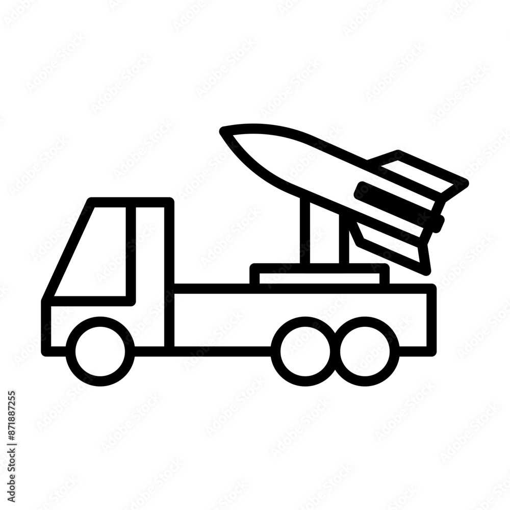 Missile Launcher linear logo mark in black and white Missile Launcher linear logo mark in black and white