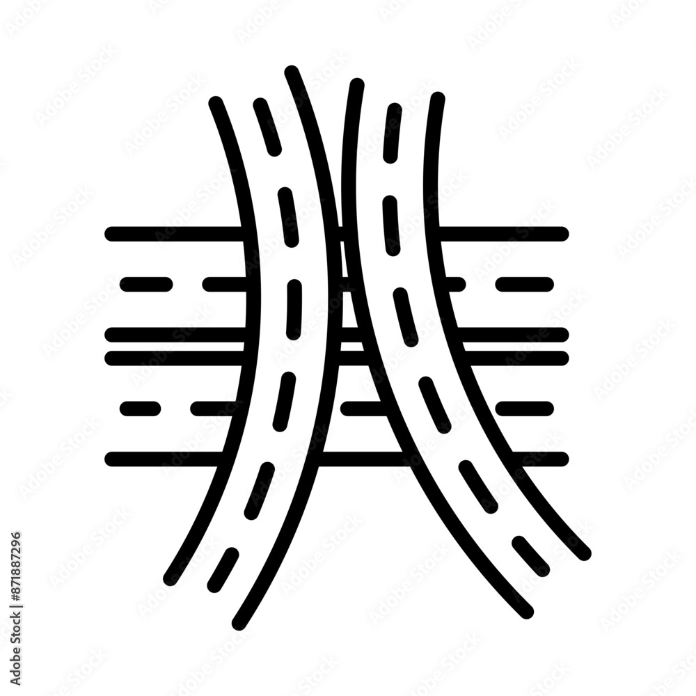 Multi level junction linear logo mark in black and white Multi level junction linear logo mark in black and white