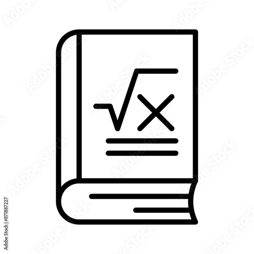 Maths book linear logo mark in black and white