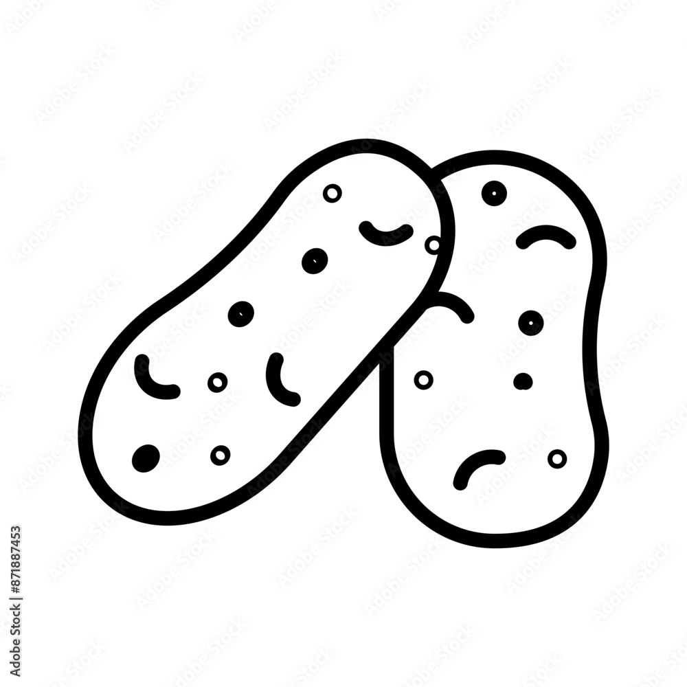 Potato linear logo mark in black and white Potato linear logo mark in black and white