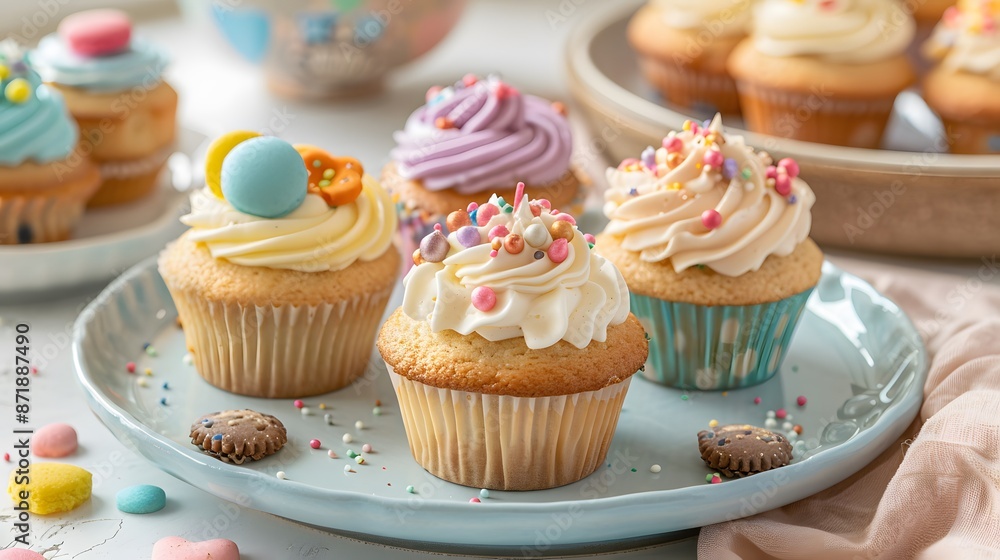 Cupcake and cookie design, Muffin dessert sweet and food theme. Cupcake and cookie design, Muffin dessert sweet and food theme.
