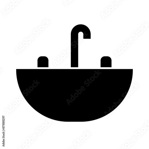 Simple basin silhouette icon. Washbasin silhouette icon. Vector.