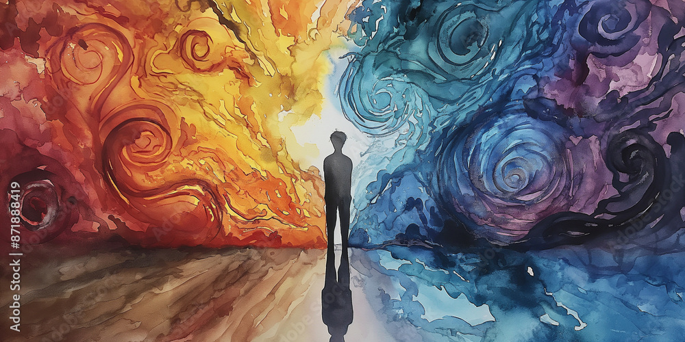 Watercolor art of person engulfed in hazy smoke, depicting sadness
Watercolor art of person engulfed in hazy smoke, depicting sadness