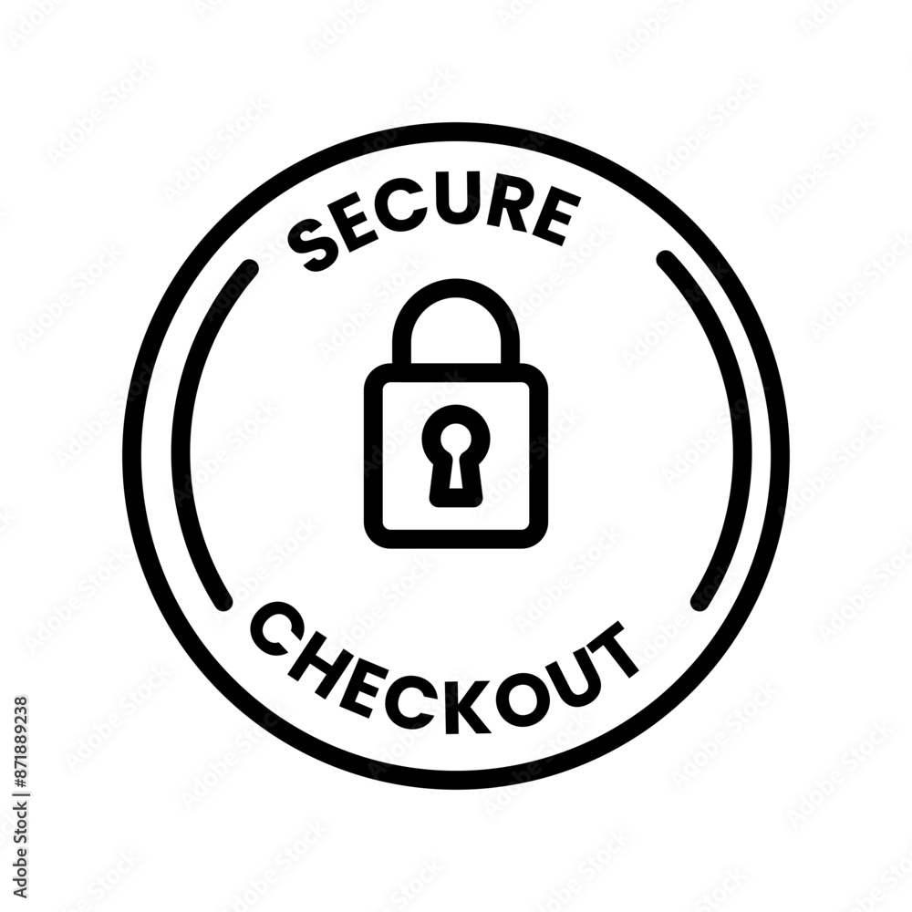 secure checkout linear logo mark in black and white secure checkout linear logo mark in black and white