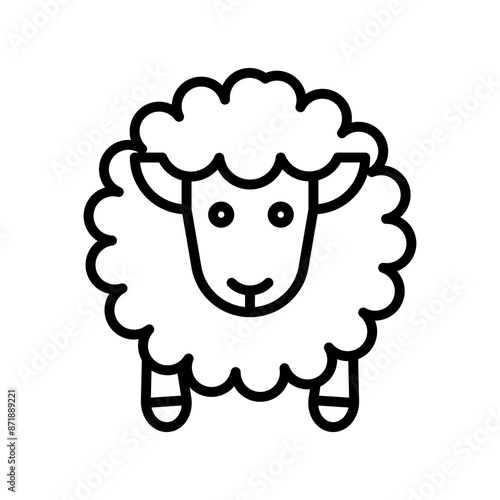 sheep linear logo mark in black and white