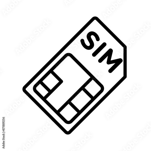 sim card linear logo mark in black and white