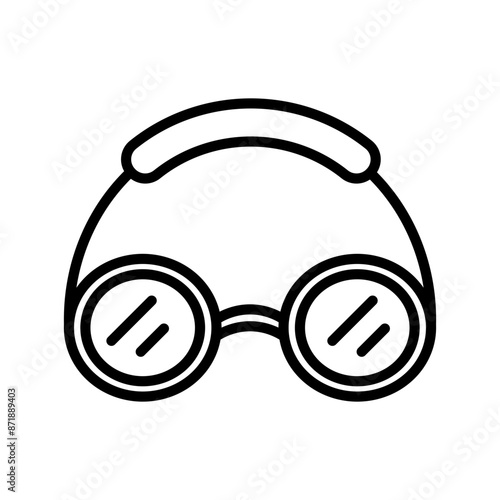Swimming Glasses linear logo mark in black and white