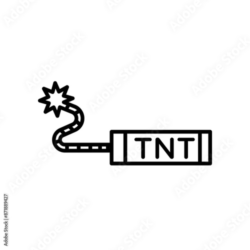TNT dynamite linear logo mark in black and white