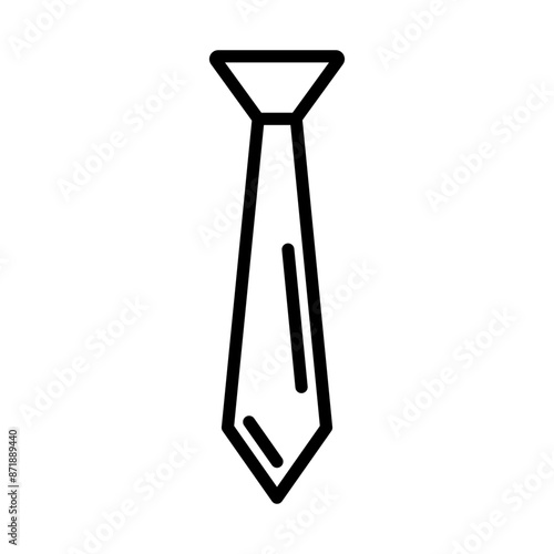 Tie linear logo mark in black and white