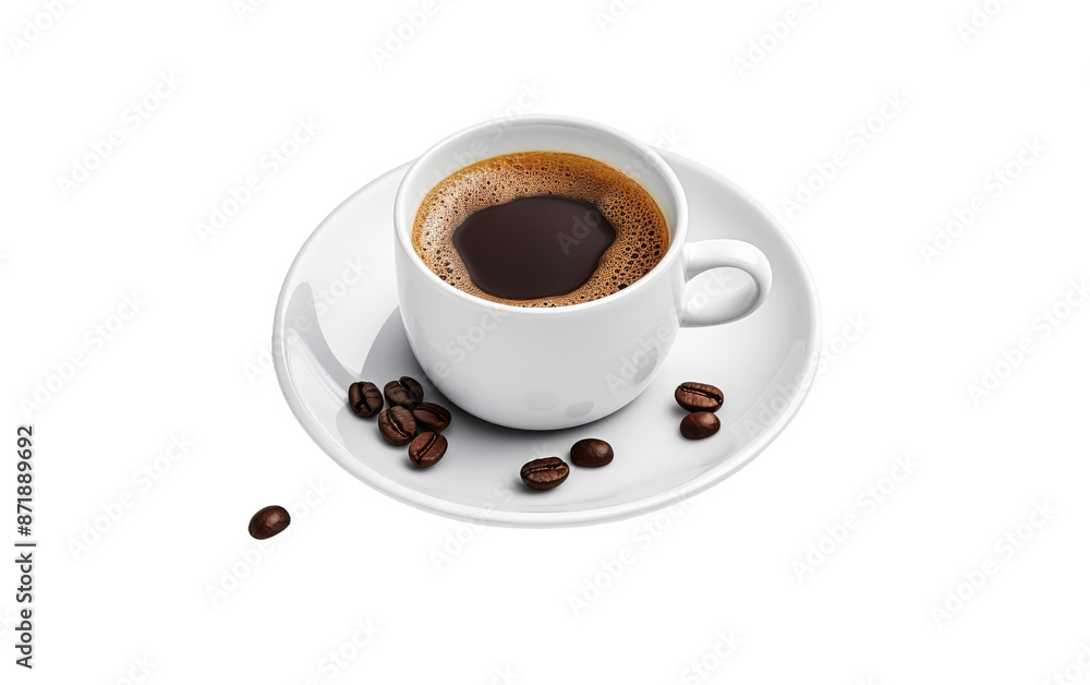 Fototapeta premium White coffee cup isolated on transparent background
