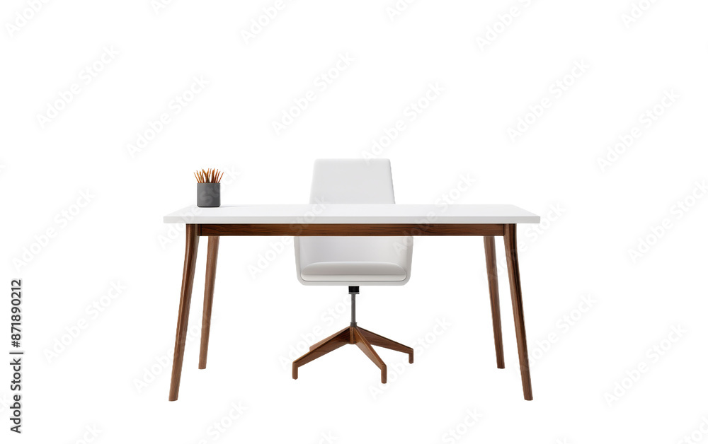 Modern desk isolated on transparent background Modern desk isolated on transparent background
