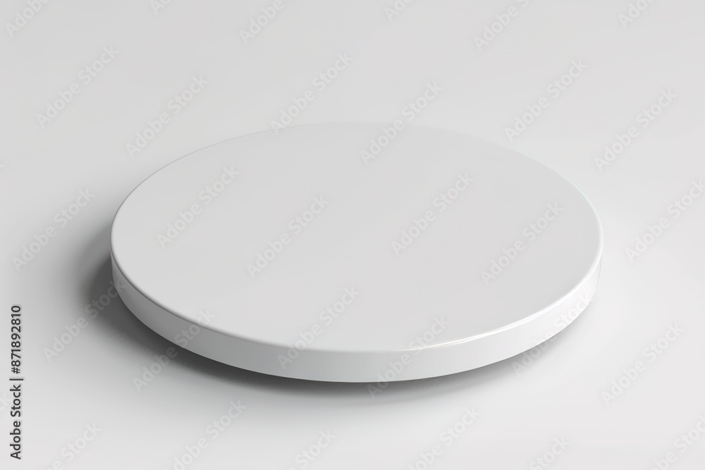 Empty podium or pedestal display on white background with cylinder stand concept. Blank product shelf standing backdrop. 3D rendering model Empty podium or pedestal display on white background with cylinder stand concept. Blank product shelf standing backdrop. 3D rendering model