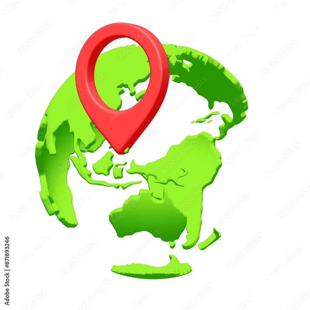 Fototapeta premium Geo mark pointer on planet earth. Navigation concept